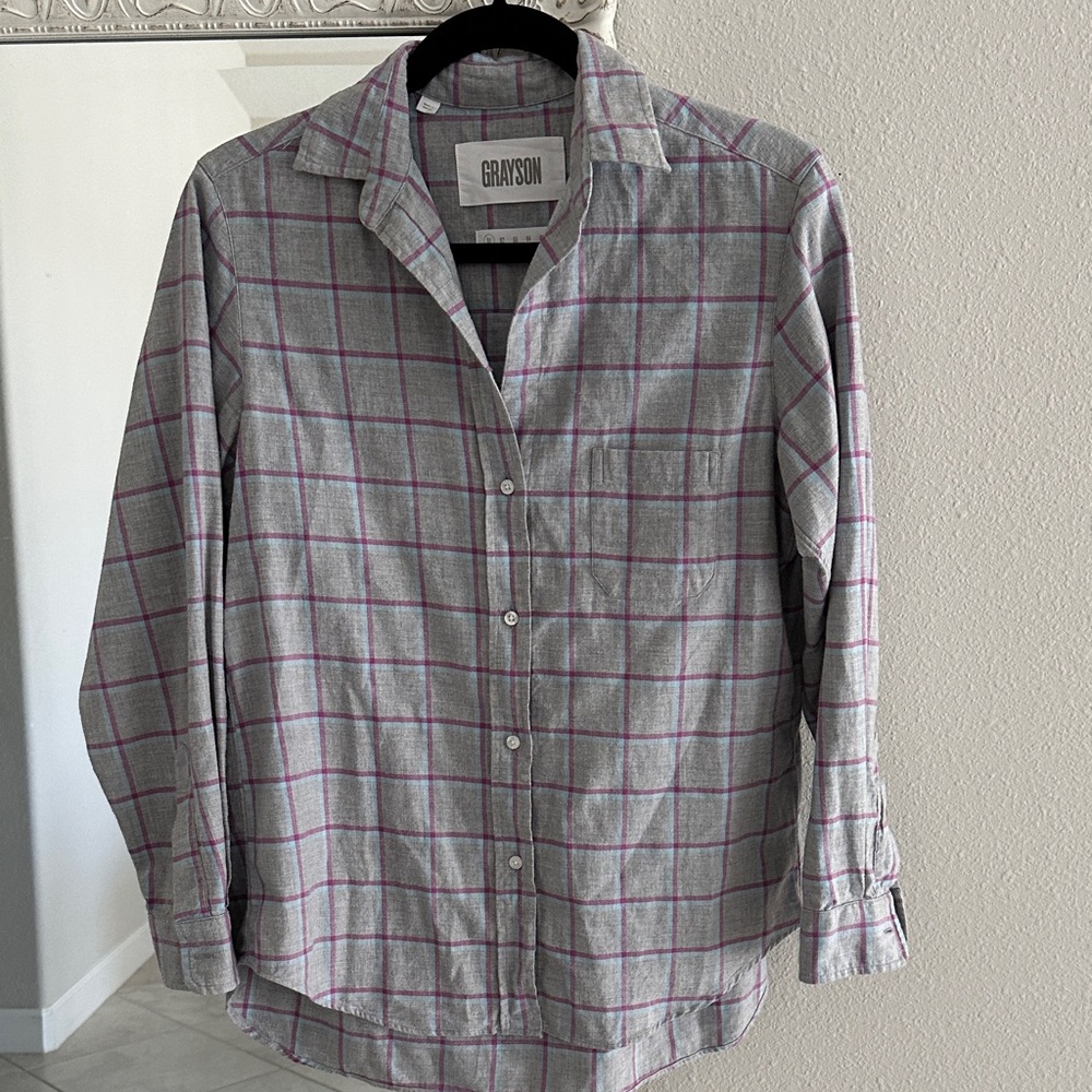 Grayson Gray and Pink Plaid Button Down Shirt